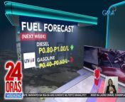 May posibleng dagdag-bawas sa presyo ng petrolyo sa susunod na Linggo!&#60;br/&#62;&#60;br/&#62;&#60;br/&#62;24 Oras Weekend is GMA Network’s flagship newscast, anchored by Ivan Mayrina and Pia Arcangel. It airs on GMA-7, Saturdays and Sundays at 5:30 PM (PHL Time). For more videos from 24 Oras Weekend, visit http://www.gmanews.tv/24orasweekend.&#60;br/&#62;&#60;br/&#62;#GMAIntegratedNews #KapusoStream&#60;br/&#62;&#60;br/&#62;Breaking news and stories from the Philippines and abroad:&#60;br/&#62;GMA Integrated News Portal: http://www.gmanews.tv&#60;br/&#62;Facebook: http://www.facebook.com/gmanews&#60;br/&#62;TikTok: https://www.tiktok.com/@gmanews&#60;br/&#62;Twitter: http://www.twitter.com/gmanews&#60;br/&#62;Instagram: http://www.instagram.com/gmanews&#60;br/&#62;&#60;br/&#62;GMA Network Kapuso programs on GMA Pinoy TV: https://gmapinoytv.com/subscribe