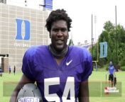 Duke wrapped up its first week of preseason practice with its first day in pads. Senior defensive tackle Derrick Tangelo and senior back Deon Jackson discuss the move to pads and look back on the first week.