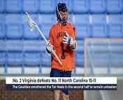 The Virginia Cavaliers men&#39;s lacrosse team defeated the No. 11 North Carolina Tar Heels 15-11 on Thursday night in Chapel Hill.
