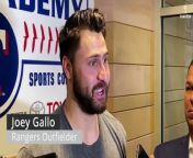Joey Gallo addresses the media at mini camp on Rangers revamped otation