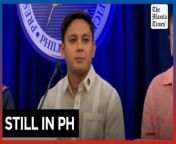 Search for Quiboloy continues&#60;br/&#62;&#60;br/&#62;Justice department spokesman Jose Dominic Clavano IV says on Thursday, April 25, 2024 that Kingdom of Jesus Christ Leader Apollo Quiboloy is still in the country.&#60;br/&#62;&#60;br/&#62;Video by Catherine Valente&#60;br/&#62;&#60;br/&#62;Subscribe to The Manila Times Channel - https://tmt.ph/YTSubscribe &#60;br/&#62;&#60;br/&#62;Visit our website at https://www.manilatimes.net &#60;br/&#62;&#60;br/&#62;Follow us: &#60;br/&#62;Facebook - https://tmt.ph/facebook &#60;br/&#62;Instagram - https://tmt.ph/instagram &#60;br/&#62;Twitter - https://tmt.ph/twitter &#60;br/&#62;DailyMotion - https://tmt.ph/dailymotion &#60;br/&#62;&#60;br/&#62;Subscribe to our Digital Edition - https://tmt.ph/digital &#60;br/&#62;&#60;br/&#62;Check out our Podcasts: &#60;br/&#62;Spotify - https://tmt.ph/spotify &#60;br/&#62;Apple Podcasts - https://tmt.ph/applepodcasts &#60;br/&#62;Amazon Music - https://tmt.ph/amazonmusic &#60;br/&#62;Deezer: https://tmt.ph/deezer &#60;br/&#62;Tune In: https://tmt.ph/tunein&#60;br/&#62;&#60;br/&#62;#TheManilaTimes&#60;br/&#62;#tmtnews &#60;br/&#62;#quiboloy