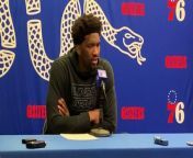 Sixers center Joel Embiid discusses his matchup against the Hawks.
