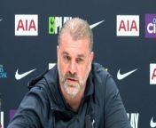 Spurs boss Ange Postecoglou reflects on how to make Spurs succeed and facing Liverpool&#60;br/&#62;&#60;br/&#62;Tottenham Hotspurs Training Centre, London, UK