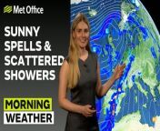 Sunny spells, scattered showers, easing winds too. All because low pressure still firmly in charge, albeit easing. – This is the Met Office UK Weather forecast for the morning of 28/03/24. Bringing you today’s weather forecast is Kathryn Chalk.