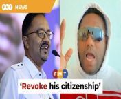 MIC information chief R Thinalan says N Ganesparan’s video shows disloyalty to the country. &#60;br/&#62;&#60;br/&#62;Read More: &#60;br/&#62;https://www.freemalaysiatoday.com/category/nation/2024/03/28/revoke-citizenship-of-man-who-insulted-selangor-sultan-mic-tells-govt/ &#60;br/&#62;&#60;br/&#62;Laporan Lanjut: &#60;br/&#62;https://www.freemalaysiatoday.com/category/bahasa/tempatan/2024/03/28/mic-desak-lucut-kerakyatan-lelaki-hina-sultan-selangor/&#60;br/&#62;&#60;br/&#62;Free Malaysia Today is an independent, bi-lingual news portal with a focus on Malaysian current affairs.&#60;br/&#62;&#60;br/&#62;Subscribe to our channel - http://bit.ly/2Qo08ry&#60;br/&#62;------------------------------------------------------------------------------------------------------------------------------------------------------&#60;br/&#62;Check us out at https://www.freemalaysiatoday.com&#60;br/&#62;Follow FMT on Facebook: https://bit.ly/49JJoo5&#60;br/&#62;Follow FMT on Dailymotion: https://bit.ly/2WGITHM&#60;br/&#62;Follow FMT on X: https://bit.ly/48zARSW &#60;br/&#62;Follow FMT on Instagram: https://bit.ly/48Cq76h&#60;br/&#62;Follow FMT on TikTok : https://bit.ly/3uKuQFp&#60;br/&#62;Follow FMT Berita on TikTok: https://bit.ly/48vpnQG &#60;br/&#62;Follow FMT Telegram - https://bit.ly/42VyzMX&#60;br/&#62;Follow FMT LinkedIn - https://bit.ly/42YytEb&#60;br/&#62;Follow FMT Lifestyle on Instagram: https://bit.ly/42WrsUj&#60;br/&#62;Follow FMT on WhatsApp: https://bit.ly/49GMbxW &#60;br/&#62;------------------------------------------------------------------------------------------------------------------------------------------------------&#60;br/&#62;Download FMT News App:&#60;br/&#62;Google Play – http://bit.ly/2YSuV46&#60;br/&#62;App Store – https://apple.co/2HNH7gZ&#60;br/&#62;Huawei AppGallery - https://bit.ly/2D2OpNP&#60;br/&#62;&#60;br/&#62;#FMTNews #RThinalan #NGanesparan #Citizenship