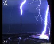 Since 2011, several lightning strikes at Kennedy Space Center&#39;s Launch Complex 39B have been captured with high speed cameras. Watch this amazing footage.&#60;br/&#62;&#60;br/&#62;Credit: NASA Kennedy Space Center &#60;br/&#62;Music: Whispering Wind by Ethan Sloan &#124; courtesy of Epidemic Sound