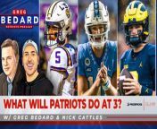 In the latest episode of the Greg Bedard Patriots Podcast with Nick Cattles, Greg and Nick dive into the pro days of Jayden Daniels and Drake Maye, exploring the latest intel on the top quarterback prospects. They also discuss the NFL&#39;s perspective on the options available at the third overall pick and speculate on what the league thinks the Patriots might do. Additionally, they share their own thoughts on what the Patriots should do and examine any mock drafts that are worth commenting on.&#60;br/&#62;&#60;br/&#62;EPISODE TIMELINE&#60;br/&#62;&#60;br/&#62;0:00 Pro day for Jayden Daniels&#60;br/&#62;&#60;br/&#62;6:22 Pro Day for Drake Maye&#60;br/&#62;&#60;br/&#62;12:44 Rapid Fire from Cattles&#60;br/&#62;&#60;br/&#62;16:42 Maye showing fit in NEs Offense&#60;br/&#62;&#60;br/&#62;22:07 Any mock drafts out there we can comment on?&#60;br/&#62;&#60;br/&#62;27:25 Wolf wants JJ McCarthy?&#60;br/&#62;&#60;br/&#62;39:03 Latest with Matthew Judon&#60;br/&#62;&#60;br/&#62;Check Greg&#39;s Coverage out over at www.bostonsportsjournal.com, for &#36;50 on BSJ&#39;s annual plan. Not only do you get top-notch analysis of all the Boston pro sports, but if you&#39;re a Patriots junkie — and if you&#39;re listening to this podcast, you are — then a membership at BSJ gives you access to a ton of video analysis Bedard does on the coaches film, and direct access to him in weekly chats.&#60;br/&#62;&#60;br/&#62;This episode of the Greg Bedard Patriots Podcast w/ Nick Cattles is brought to you by:&#60;br/&#62;&#60;br/&#62;PrizePicks! Get in on the excitement with PrizePicks, America’s No. 1 Fantasy Sports App, where you can turn your hoops knowledge into serious cash. Download the app today and use code CLNS for a first deposit match up to &#36;100! Pick more. Pick less. It’s that Easy!