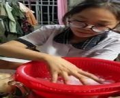 Female student Bao Ngoc Bon Bon mukbang food vietnamese homemade pearl milk tea
